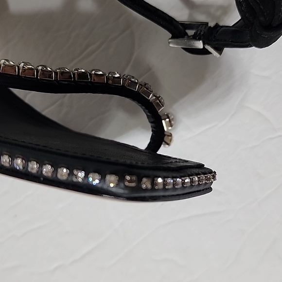NWOB SCHUTZ Black Suede Loule Rhinestone Sandal SZ 7.5 B - Picture 5 of 6